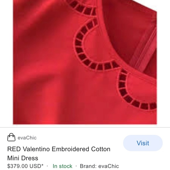 Red Valentino Cotton Embroidered Dress size 40 - Picture 2 of 7